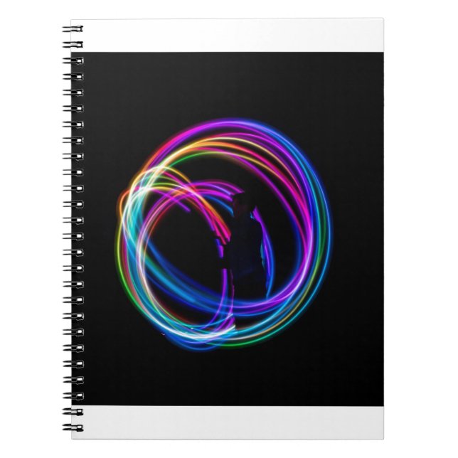 Caderno Espiral círculo neon-arco-íris (Frente)
