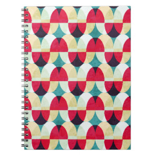 Caderno Espiral Círculo vítreo, padrão abstrato sem costura.