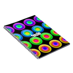 Caderno Espiral Círculos 3D Coloridos Funk