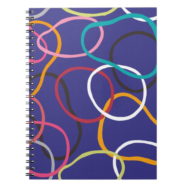 Caderno Espiral Círculos, abstrato banda padrão de vinheta uniform (Frente)