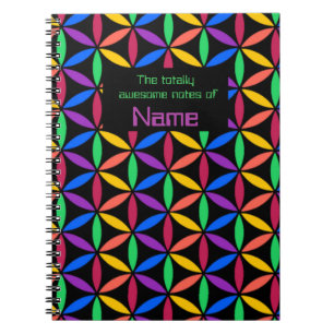 Caderno Espiral Círculos arco-íris personalizados