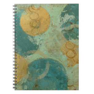 Caderno Espiral Círculos Azul e Amarelo