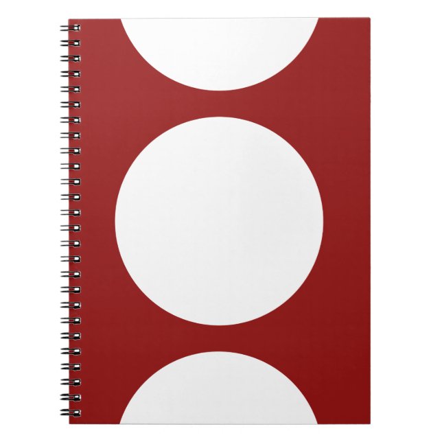 Caderno Espiral Círculos brancos em vermelho (Frente)