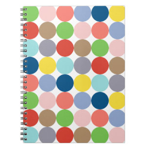 Caderno Espiral círculos coloridos de cor pastel...
