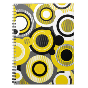 Caderno Espiral Círculos coloridos, textura geométrica abstrato