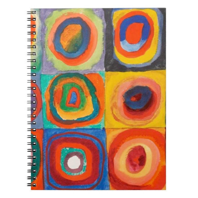 Caderno Espiral Círculos Concentrados Quadrados de Kandinsky (Frente)