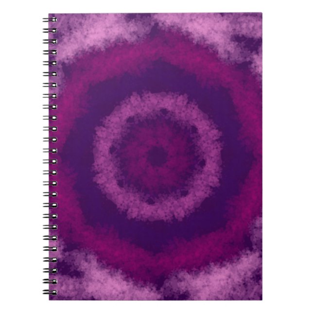 Caderno Espiral círculos cor-de-rosa e roxo concêntricos (Frente)