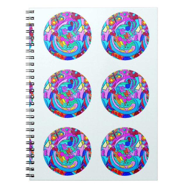 Caderno Espiral círculos de amor hippie (Frente)