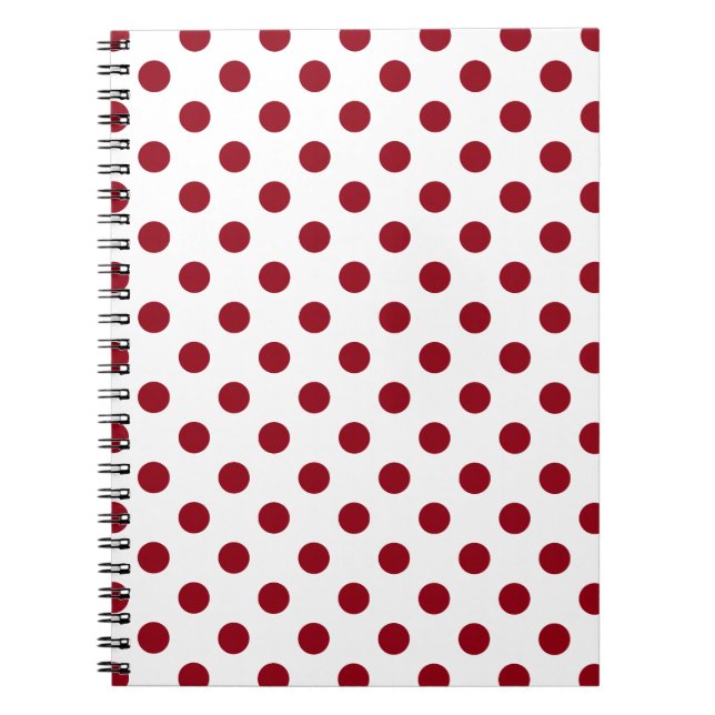Caderno Espiral Círculos de Bolinhas Vermelhas (Frente)