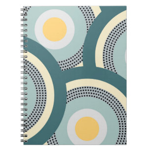 Caderno Espiral Círculos design coloridos e decoração de bolinhas