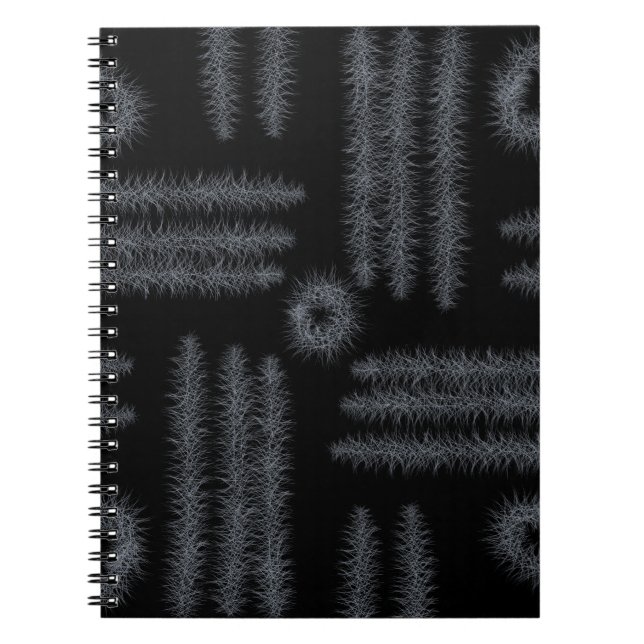 Caderno Espiral Círculos e linhas pretos e brancos (Frente)