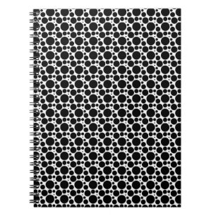 Caderno Espiral Círculos e Pontos em 7 Tamanhos: Preto e Branco Re