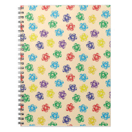 Caderno Espiral Círculos geométricos de coloração esbranquiçada