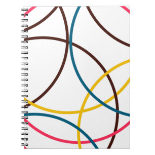Caderno Espiral Círculos legal, simples e coloridos de tendências 