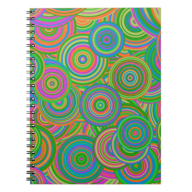 Caderno Espiral círculos retro (Frente)