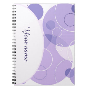 Caderno Espiral Círculos roxos personalizados