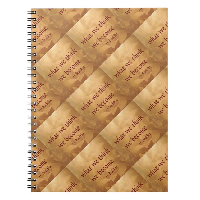 Caderno Espiral Citação Buda; O Que Pensamos Que Nos Tornamos (Frente)