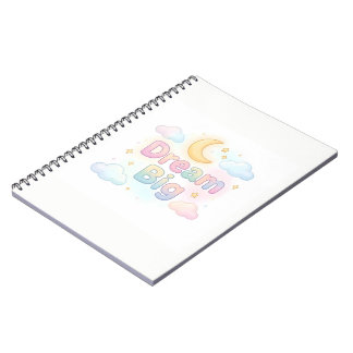 Caderno Espiral Citação caprichosa em pastel suave sobre branco
