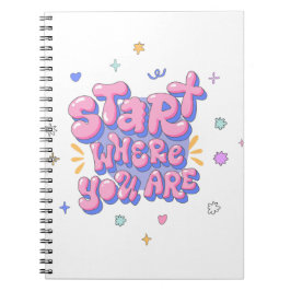 Caderno Espiral Citação Colorida com Letras em Balão