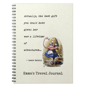 Caderno Espiral Citação Da Aventura Alice No País Das Maravilha