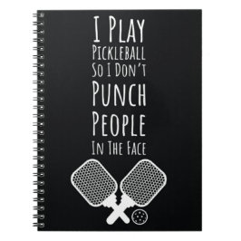 Caderno Espiral Citação da Tipografia de Humor de Pickleball