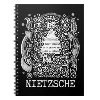 Caderno Espiral Citação das prisões e REFUGE de Nietzsche
