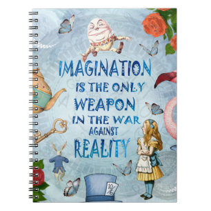 Caderno Espiral Citação de Alice no País das Maravilhas - Imagi