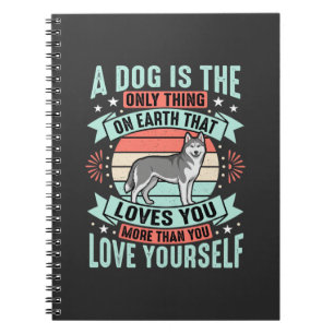 Caderno Espiral Citação de Amante de Cachorro Gráfico Vintage Husk