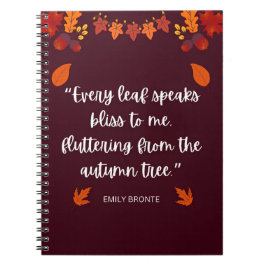 Caderno Espiral Citação de Emily Bronte Autumn