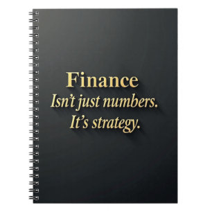 Caderno Espiral Citação de Finanças Elegantes Minimalista Tipograf