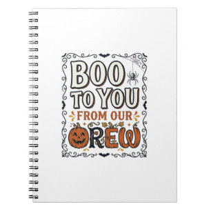 Caderno Espiral Citação de Halloween Boo to You From Our Crew Vint