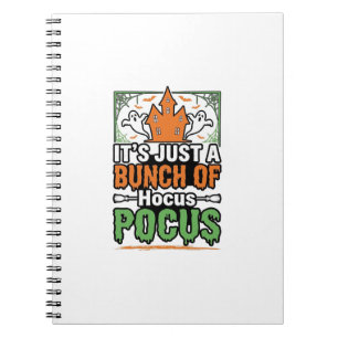 Caderno Espiral Citação de Hocus Pocus de Halloween Design em Veto