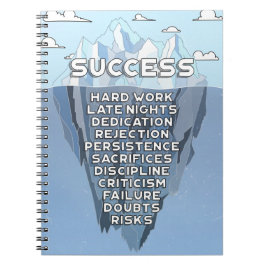 Caderno Espiral Citação de Motivação Montanha do Sucesso Iceberg