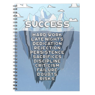 Caderno Espiral Citação de Motivação Montanha do Sucesso Iceberg