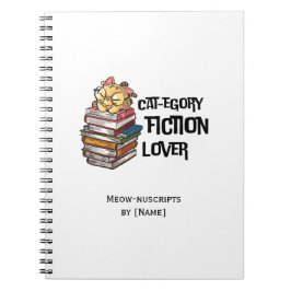 Caderno Espiral Citação Divertida de Gato Amante de Livros Amante 