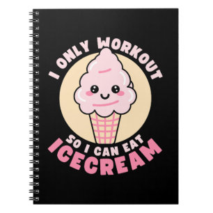 Caderno Espiral Citação Divertida de Treino de Sorvete Kawaii