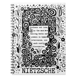 Caderno Espiral Citação do amor de Deus e do amor de Nietzsche