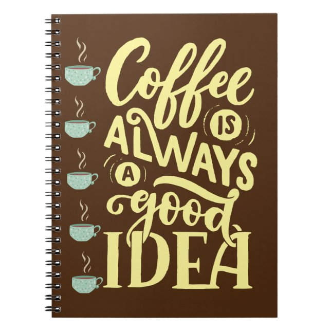 Caderno Espiral citação do café (Frente)