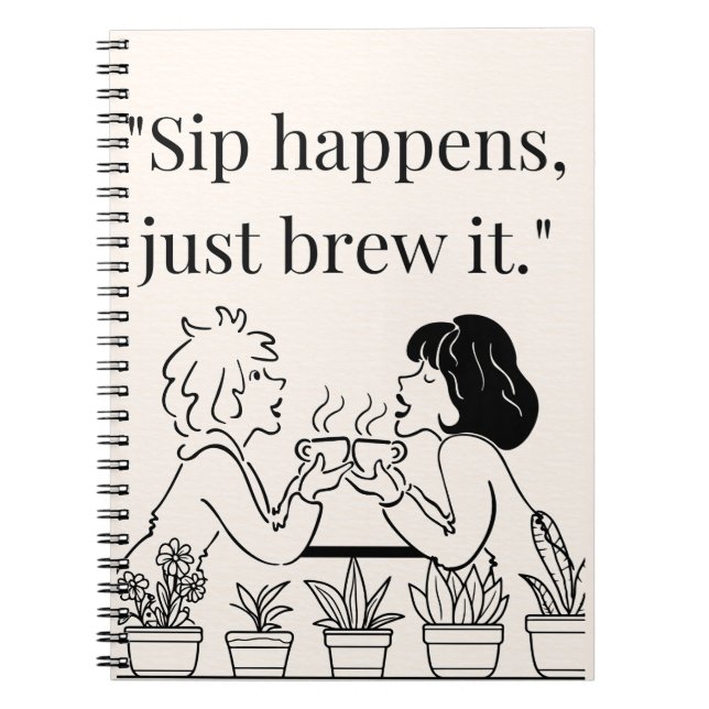 Caderno Espiral citação do café (Frente)