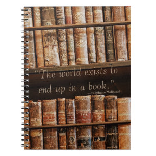 Caderno Espiral Citação do Livro Antigo Inspirador