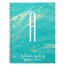 Citação do monograma moderno Dourado Marble Elegan