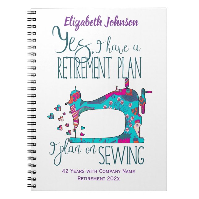 Caderno Espiral Citação do Plano de Retirada Engraçado (Frente)