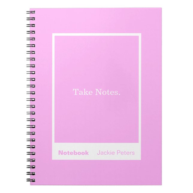 Caderno Espiral Citação em Bloco Rosa Chiclete Clássico (Frente)