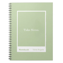 Caderno Espiral Citação em Bloco Verde Sage Clássico