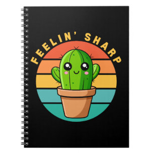 Caderno Espiral Citação Engraçada de Cacto Fofo Kawaii