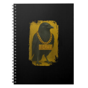 Caderno Espiral Citação engraçada de corvo F-Caw-F Raven Pássaro H