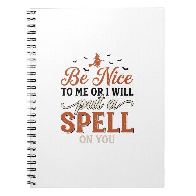 Caderno Espiral Citação engraçada de feitiço de bruxa Design de ve (Frente)