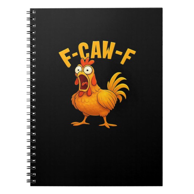 Caderno Espiral Citação engraçada essencial de frango F-Caw-F (Frente)