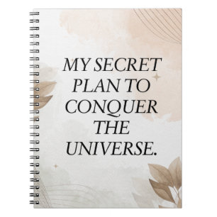 Caderno Espiral Citação engraçada, meu plano secreto para conquist