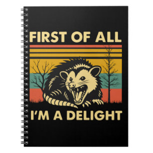 Caderno Espiral Citação Engraçada Possum - Primeiro de tudo, eu so